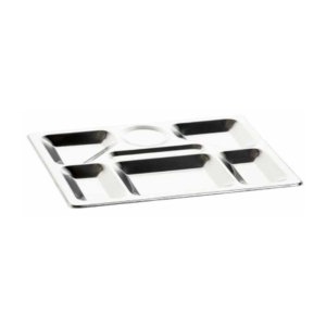 Bandeja p/ refeicao retangular inox divisorias ref 141 art inox