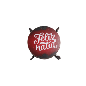 Porta copo c/ 06 pcs  base madeira red natal ref nat014 multiplox