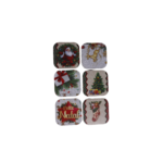 Porta copo c/ 06 pcs base madeira quad natal ref nat015 multiplox