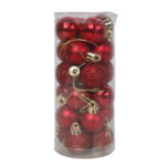 Kit c/ 24 bola de natal 3cm tubo ref 845 cp importacao