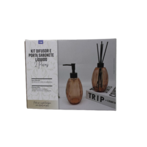 Kit difusor e porta sabonete liquido de vidro ref 96149 fwb