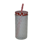 Copo 400 ml vidro c/ tampa e canudo ref 71995 y888 importacao