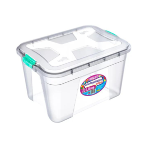 Caixa organizadora 20 lts transparente c/ tampa ref 452 Uninjet