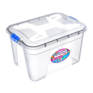 Caixa organizadora 30 lts transparente c/ tampa ref 453 Uninjet