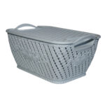 Produto Cesta org ret plástico c/ tampa 29x21cm ref rj25153 Elite