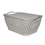 Produto Cesta org ret plástico c/ tampa 29x21cm ref rj25153 Elite