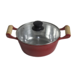 Jogo c/ 05 caçarolas aluminio fundido craq verm tmp vidro Andrade