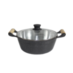 Jogo c/ 05 caçarolas aluminio fundido craqueado tmp vidro Andrade