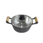 Jogo c/ 05 caçarolas aluminio fundido craqueado tmp vidro Andrade