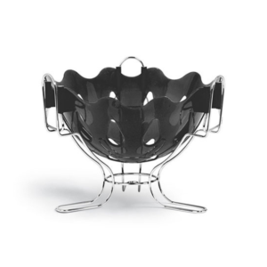 Fruteira de mesa individual inox / preto ref 308 7 Niquelplast