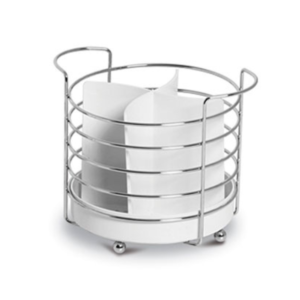 Porta talher redondo branco ref 338-4 Niquelplast