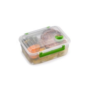 Pote 900 ml lanche box divisoria c/ trava ref 1282 plasnorthon