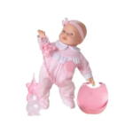 Boneca bebe mania 30cm branca c/ mamadeira ref 5342 roma jensen