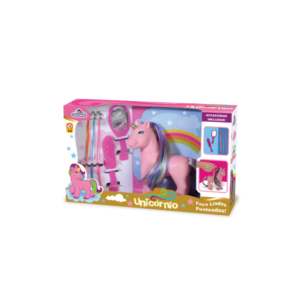 Brinquedo unicórnio c/ acessórios p/ penteados ref 400 Adijomar