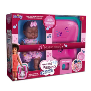 Boneca novo bebe passeio musical c/ bebe conforto 1135 Nova Toys
