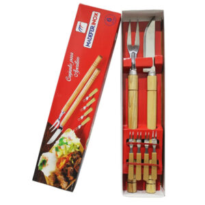 Jogo aperitivo c/ 06 pcs garfo/faca churrasco ref 1 043 Madefer