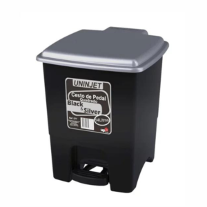 Lixeiro 14 lts c/ pedal quadrado plastico ref 377 Uninjet