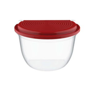 Saleiro 01 kg transparente c/ tampa vermelha ref 1077 Uninjet