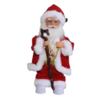 Papai noel musical 30 cm c/ cajado ref ys6119 Rio Master