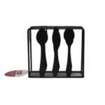 Porta guardanapo quadrado talheres preto ref wx7147 Wellmix