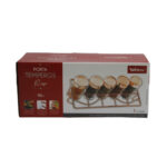 Porta temperos 05 peças vidro rose horizontal ref 4305 Wellmix