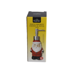 Porta sabonete liq 150ml ceramica papai noel ref ntw40105 Fartex