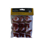 Pacote c/ 06 mini papai noel veludo 05cm ref nta1465 Fartex