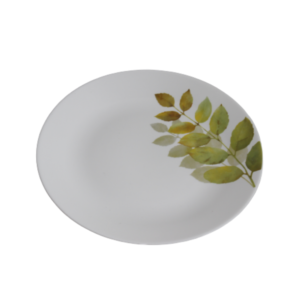 Prato raso 27 cm vidro opal folha ref elud9075 Elite