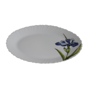 Travessa oval 33x24cm vidro opal flor ref elud9121 Elite