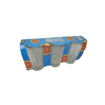 Jogo c/ 03 copos vidro 235 ml transparente ref elv1060 elite