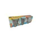 Jogo c/ 03 canecas vidro 250 ml tranparente ref elv1066 elite