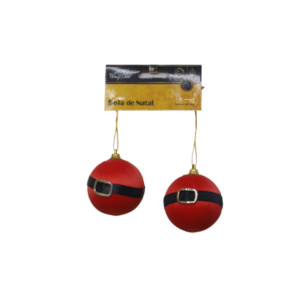 Kit c/ 02 bolas de natal cinto papai noel ref ntb30002 fartex