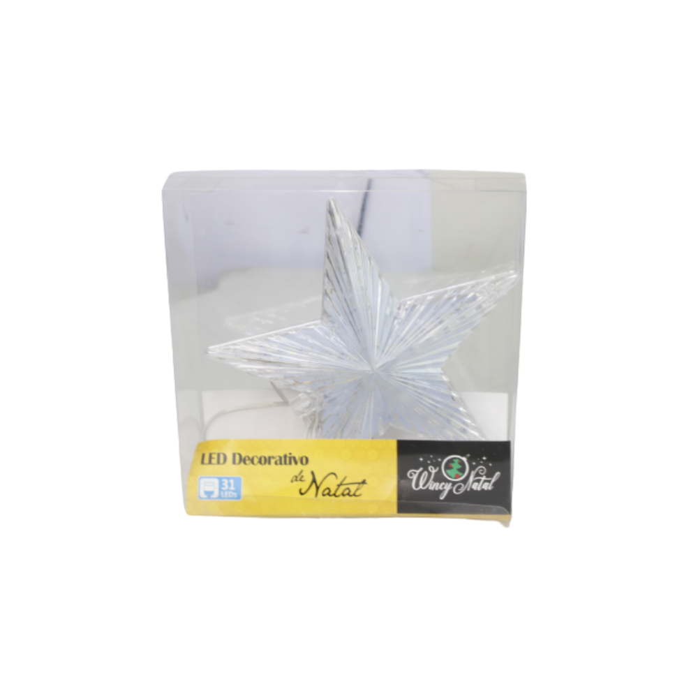 Produto Enfeite decorativo de natal estrela 22cm led branco 7004 fartex