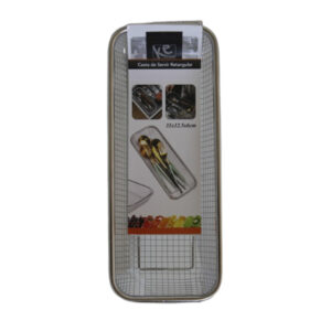 Cesta 31x12,5x6cm retangular telada inox ref 7182 Ke Home