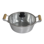 Produto Jogo c/ 05 caçarolas aluminio fundido polido tampa vidro Andrade