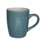 Caneca 360 ml ceramica textura winter azul ref 037az etilux