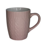 Caneca 360 ml ceramica textura winter rosa ref 037rs etilux