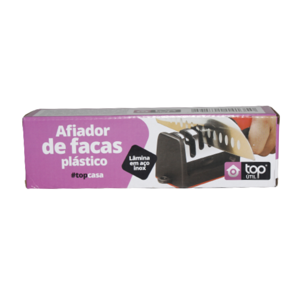 Produto Afiador de facas plastico 21cm c/ lamina inox top0686 DL Festas
