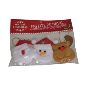 Kit c/ 03 enfeite natal feltro p/ pinheirinho ref natx31 Multiart
