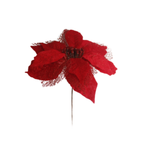 Enfeite decorativo de natal flor 20cm permanente flh04 Multiart