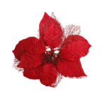 Enfeite decorativo de natal flor 20cm permanente flh04 Multiart