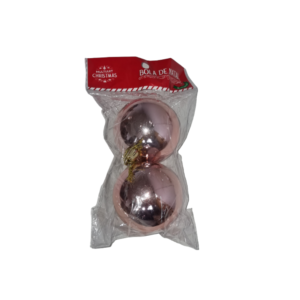 Kit c/ 02 bolas de natal 06cm rose ref nbol62mix Multiart