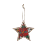 Enfeite decorativo de natal 12cm estrela mdf c/ luz m10 Multiart