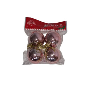Kit c/ 04 bolas de natal 04cm rose ref nbol44r Multiart