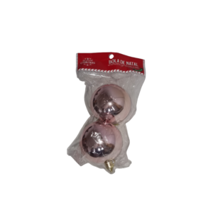 Kit c/ 02 bolas de natal 06cm rose ref nbol62r Multiart