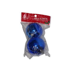 Kit c/ 02 bolas de natal 06cm azul ref nbol62a Multiart