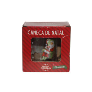Caneca 320ml vidro decorativo natal ref cnx0002 Multiart