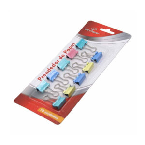 Kit c/ 10 prendedores de papel metal color ref wpc80047 Wincy