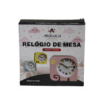 Relogio de mesa 15x14,5x4,2cm plastico color ref 4295 Amigold