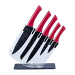 Produto Jogo c/ 05 facas de cozinha e suporte acrilico ref ixb08092 Wincy